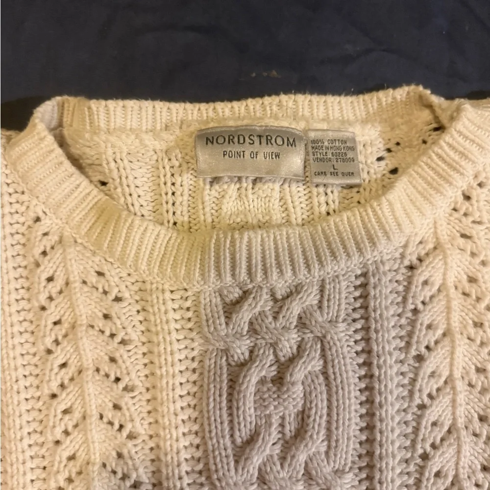 Nordstrom Cream Cable Knit Sweater - Picture 3 of 8